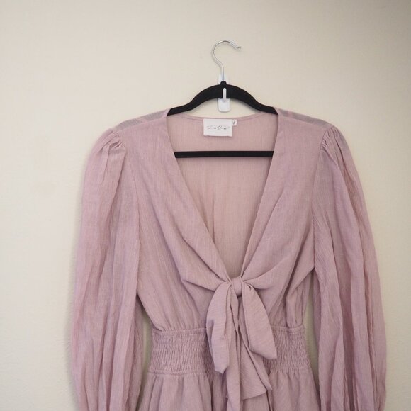 Elegant Lavender Tie-Front Dress - Picture 7 of 10